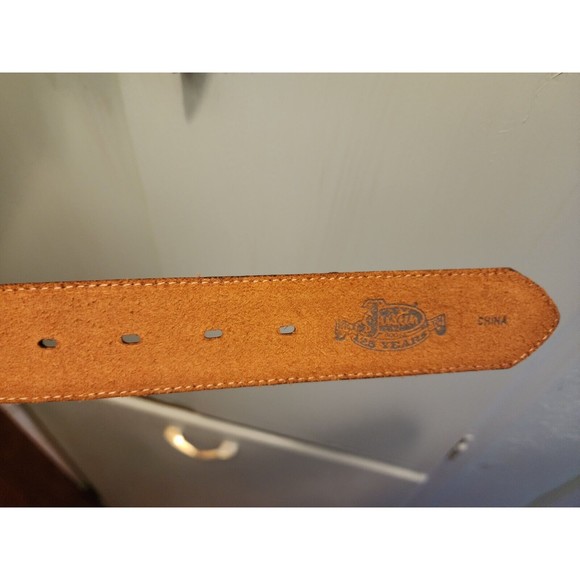 New Justin Men's Brown Leather Braided Arrow Silver Studded Belt C11615 Size 42 - Picture 4 of 5